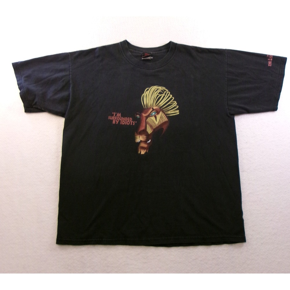 Disney The Lion King Broadway Musical Scar Tee Shirt XL Black Graphic Vintage